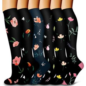 Bluemaple 6 Pack Copper Compression Socks for Women and Men Circulation-Best Support for Medical, Running,Nursing,Athletic (Large-X-Large)