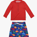 ALVABABY Long Sleeve Baby/Toddler Boys' Rash Guard Sets,Boy Swimsuit UPF 50+ Sun Protection 2 Piece Bathing Suit , Size 18 Months