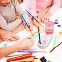 Pink Paint Brush Cleaner with 20 Painting Brushes, 2 Mini Canvas, 1 Mini Easel Stand, No Assembly Required Paintbrush Rinser