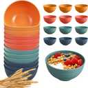 12 Pcs Unbreakable Cereal Bowls Set, 26 Oz Wheat Straw Bowls Set, Microwave & Dishwasher Safe Bowls for Kitchen, Reusable Plastic Bowls for Soup, Salad and Snack, BPA Free, Multicolor (4-Dark multicolor)