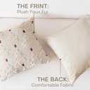 Christmas Throw Pillow Covers 18x18 Set of 2, Christmas Tree Decoration Cushion Covers Soft Faux Fur Pillow Cases for Sofa Couch Bed Winter Holiday Festivals Home Decor, Beige