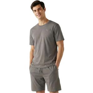 Get Trend Pajama Set for Men Teens, 2 Pc Soft Breathable Pajamas, T Shirt & PJ Shorts with Pockets, Lounge Set, Gifts for Men XXL