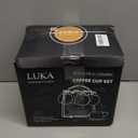 LUKA Ceramic Coffee Espresso Cups with Saucers Set with Metal Holder, 4 oz Porcelain Demitasse Cups For Tea, Espresso, Latte, Coffee, Cafe Mocha, Set of 6, White