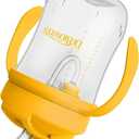 Dr. Brown's Milestones Baby's First Straw Cup, Training Cup with Weighted Straw, 9oz/270mL, Vintage Yellow, BPA Free, 6m+