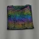 Allegra K Women's 80s Disco Outfit Party Club Sparkly Rainbow Metallic Top (Green), XS