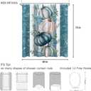 Blue Teal White Fall Pumpkin Shower Curtain Sets for Bathroom 60Wx72H Eucalyptus Leaves Shower Curtain Thanksgiving Autumn Bathtub Curtain Flower Holiday Flower Floral Boho Bathroom Decor