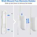 Saillong Ceiling Fan Remote Control Holder with Screws Wall Mount Fan Remote Bracket (White,2 Pack)