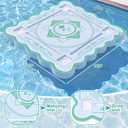Junkin Floating Mahjong Table Mat for Pool Scalloped Double Sided Waterproof Game Tray for Poker Cards Dominoes EVA Mahjong Table Poker Float Board Water Game Tables for Hot Tub Beach Party(Fashion)
