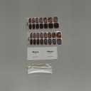 ohora Semi Cured Gel Nail Strips (N Pumpkin Swirl) - Brown, Marble, Works with Any UV/LED Lamps, Salon-Quality, Long Lasting, Easy to Apply & Remove - Includes 2 Prep Pads, Nail File & Wooden Stick