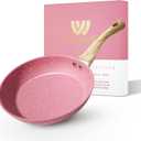 Innerwell 8-Inch Pink Nonstick Egg Pan, PFOA-Free Stone Cookware Skillet, Induction Compatible