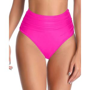 Tempt Me Women High Waisted Bikini Bottom Full Coverage Swimsuit Bottom (XX-Small, Black)