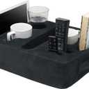 Convenient Couch Cup Holder, Couch Caddy, Sofa Cup Holder. The Perfect Couch Accessory (Sqaure-Fabric-BD-BLACK)