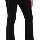 Sunzel Flare Leggings for Women with Pockets, High Waisted Tummy Control Yoga Pants, Wide Leg Denim-Look (Black, S)