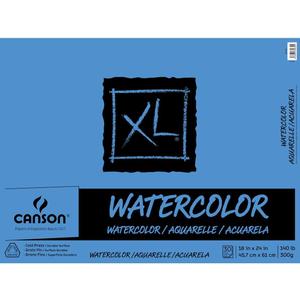 Canson XL Series Watercolor Pad, Heavyweight White Paper, Foldover Binding, 30 Sheets, 18x24 inch