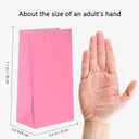 KEYYOOMY Mini Bright Color Paper Bags Pink Party Favor Bags Small Party Goodie Bag Paper Lunch Bag (Pink, 50 CT, 3.5 X 2.4 X 7.1 In)