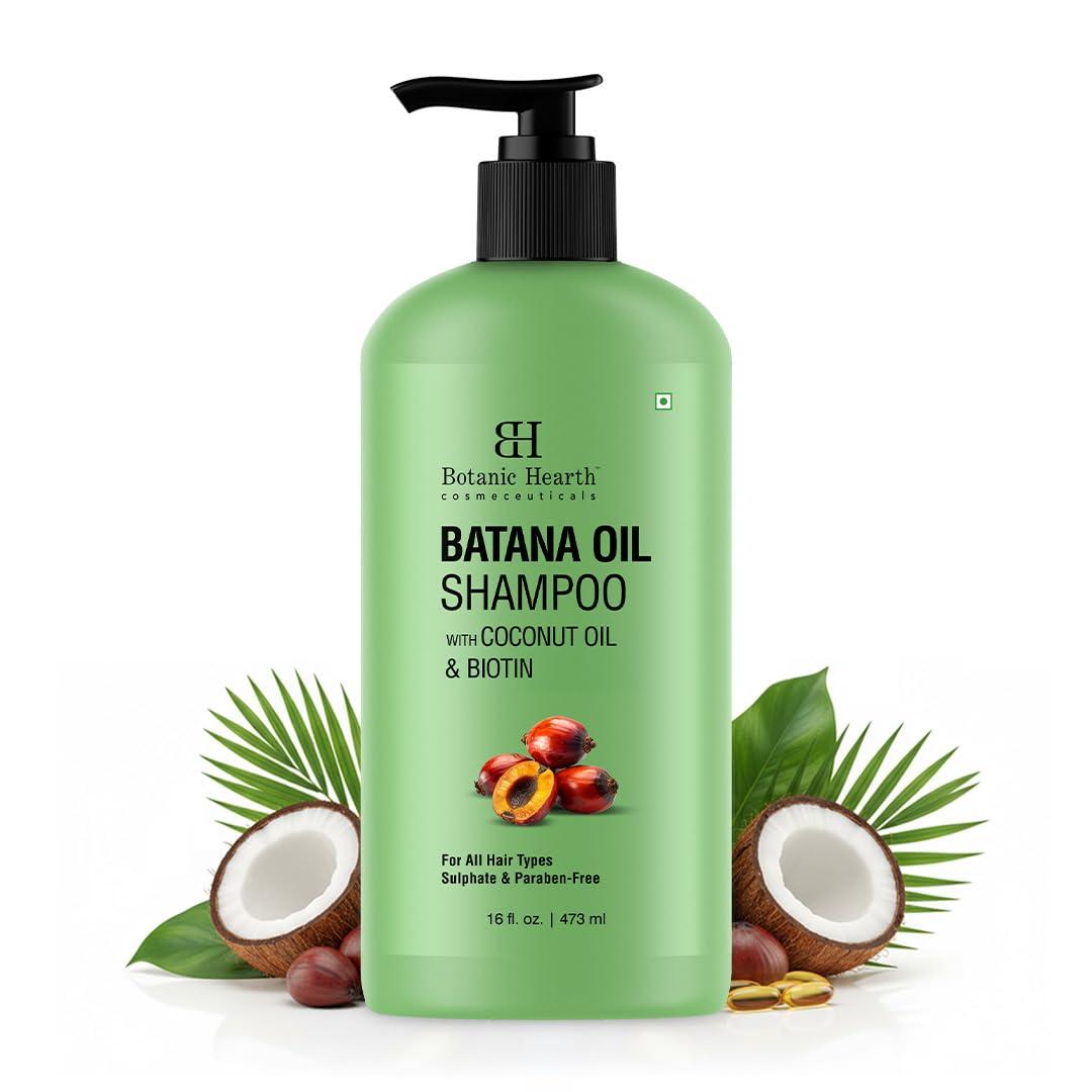 Botanic Hearth Batana Oil Shampoo for Hair Growth & Thickness 16 Fl Oz | Biotin Shampoo | Clarifying for Oily Scalp & Dry Ends | Hydrating for Dry, Frizzy & Curly Hair | Men & Women