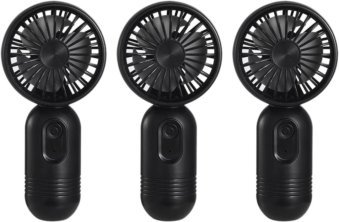 JODNO Mini Portable Fan 3 Pack, Cute Handheld Battery Operated Lightweight Small Personal Fans with 3 Speeds and USB Rechargeable Eyelash Fan for Women Men Office Outdoor Travel Camping