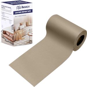 Leather Repair Patch Tape Kit, Self Adhesive Leather Repair for Furniture, Couch, Sofa, Car Seats,Office Chair,Vinyl Repair Kit.3.1inx60in