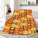 Luxury Fall Throw Blanket for Couch - Super Soft Flannel Autumn Blanket with Pumpkins Maple Leaves Gnomes Buffalo Check Plaid Patterns, Cozy Lightweight Throw for Sofa, Bed, Living Room, 40"x30"