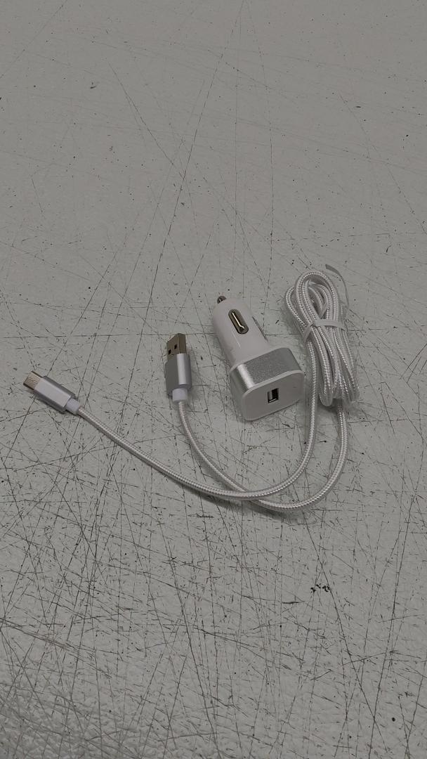 Cellet Car Charger for Nokia C100 - 30W High Powered Port (USB-C PD and USB-A) Auto Power Adapter with Type-C to USB Cable - Silver/White