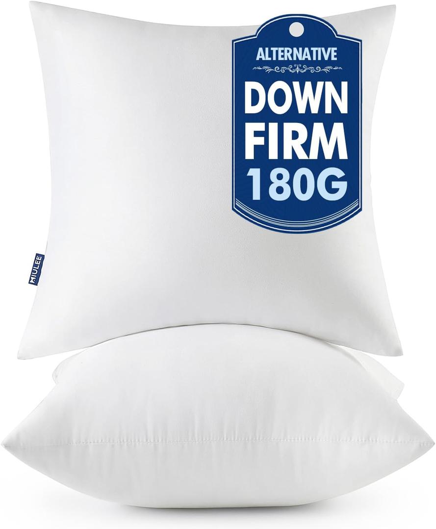 MIULEE Throw Pillows Inserts 2 Pack, Decorative Pillows for Couch Bed
100% Virgin Filling, Full and Fluffy, Lumbar, Back and Neck Support