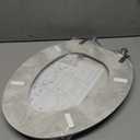 Angol Shiold Elongated Wooden Toilet Seat, 18.5", Gray Marble