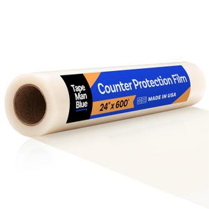 Countertop Protection Film, 24 inch x 600', Made in USA, Self Adhesive Clear Countertop Protector, Clean Removal Surface Protection Film for Kitchen Counters, Granite, Marble, Acrylic, Glass & Quartz