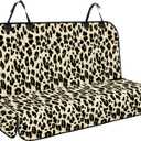 NECKORY Backseat Cover for Dogs, Waterproof and Non-Slip Pet Bench Seat Covers, Car Seat Protector for Back Seat, Universal Size Rear Car Seat Cover Fits Cars, Trucks and SUVs, L-Leopard&Black