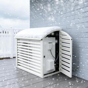 Mini Split Air Conditioner Cover, AC Cover for Outside Units, Outdoor Rain Snow Protection Sheet Noise Reduction, Fence to Hide Air Conditioner for Heat Pump Condenser Compressor (100X85X73X50CM, White)