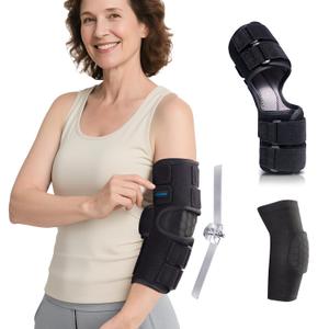 Cubital Tunnel Syndrome Elbow Brace Splint For Ulnar Nerve Entrapment (Black, M)