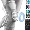 NEENCA Professional Knee Brace for Women/Men, Knee Support with Patella Pad & Side Stabilizers, Compression Knee Sleeve for Knee Joint Pain, Meniscus Tear, ACL, PCL, Runner, Workout - FSA/HSA Approved (Large, Grey)