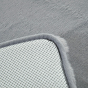 Dearfoams 2 Piece Faux Fur Memory Foam Bath Rug Set, Silver