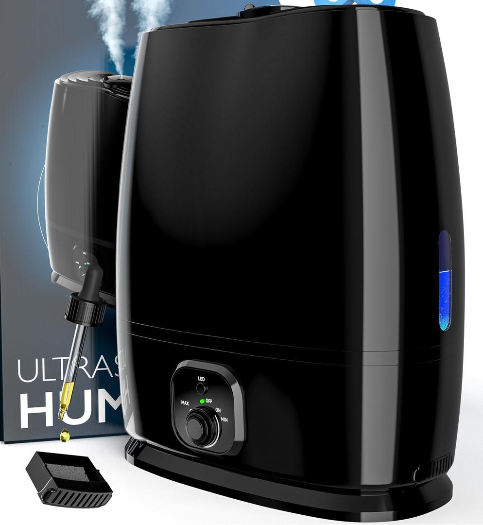 Everlasting Comfort Cool Mist Humidifiers for Bedroom 6L - Humidifier Large Room No-Filter, Quiet Air Humidifier for Plants, Baby, Allergies, Dry Skin, Congestion, 50 Hr Run Time, Easy Clean