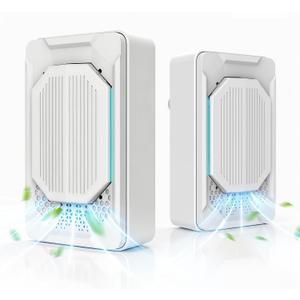 Air Purifiers for Home Pets (2 Pack), Air Ionizers Plug In for Bedroom, Office & Kitchen, Portable Quiet Odor Reducer for Pets, Smoke, Dust & Pollen, Air Freshener, Easy to Use, Low Noise