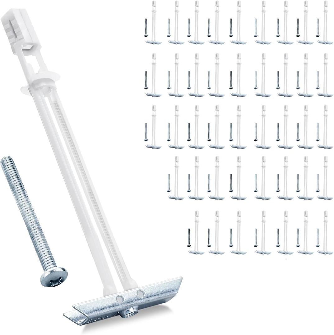 Heavy Duty Drywall Anchor Bolts with 1/4"-20 Fastener Suitable for TV Mounting Hollow Wall Anchor Bolt Screw Kit Supports Up to 270 lbs Each on 1/2 Inch Drywall Pack of 42