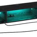 Rolanstar TV Stand with Power Outlet, Floating TV Stand with RGB Lights, Wall Mounted TV Shelf 120cm, Black Media Console with Storage Shelf, Under TV Entertainment Shelf