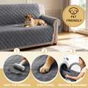 H.VERSAILTEX 100% Waterproof Couch Covers for 3 Cushion Couch Triple Non-Slip Sofa Cover with Storage Pocket Washable Couch Protector for Dogs(Sofa, Grey)