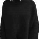 PRETTYGARDEN Womens Mock Neck Oversized Sweaters 2025 Long Sleeve Pullover Fall Sweater Knit Jumper Tops Winter Clothing (X-Large, Black)