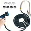 Indoor Sink Hose Attachment for Faucet - (25 FT) Faucet Hose with 7 Adapters for Kitchen Sink Bathroom Sink Faucet, Watering Houseplants, Washing Pets, Household Cleaning, Car Washing