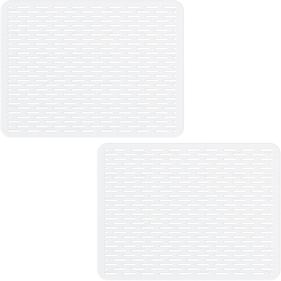 Bligli Mesh Sink Mat, 15.7 x 11.8inch Sink Prtector Mats for Kitchen Sinks, PVC Eco-Friendly Sink Protectors for Bottom of Sink, Fast Draining, Easy Cleaning, Clear