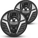 7 Inch Laser LED Headlight Anti-Glare Round Project for Wrangler JK JKU TJ LJ etc, High/Low Beam DRL Amber Turn Signal Light H6024 DOT Approved Waterproof New Upgrade (2-PCS)