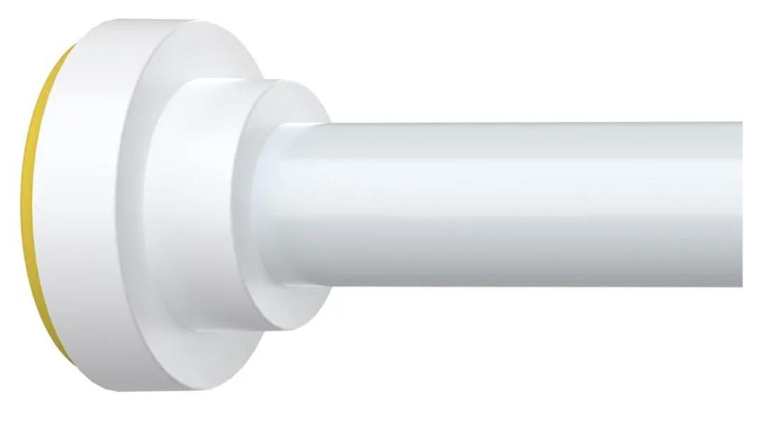 Thestoa White Shower Curtain Rod Adjustable 43-78 inch, 1"Diameter Spring Tension Curtain Rod No Drill, Anti-Rust Non-Slip Shower Rod, White Shower Rod for Bathroom Tension