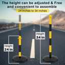 Konohan 6 Sets 34 Inch Delineator Post Parking Cone Barrier,Yellow,Black