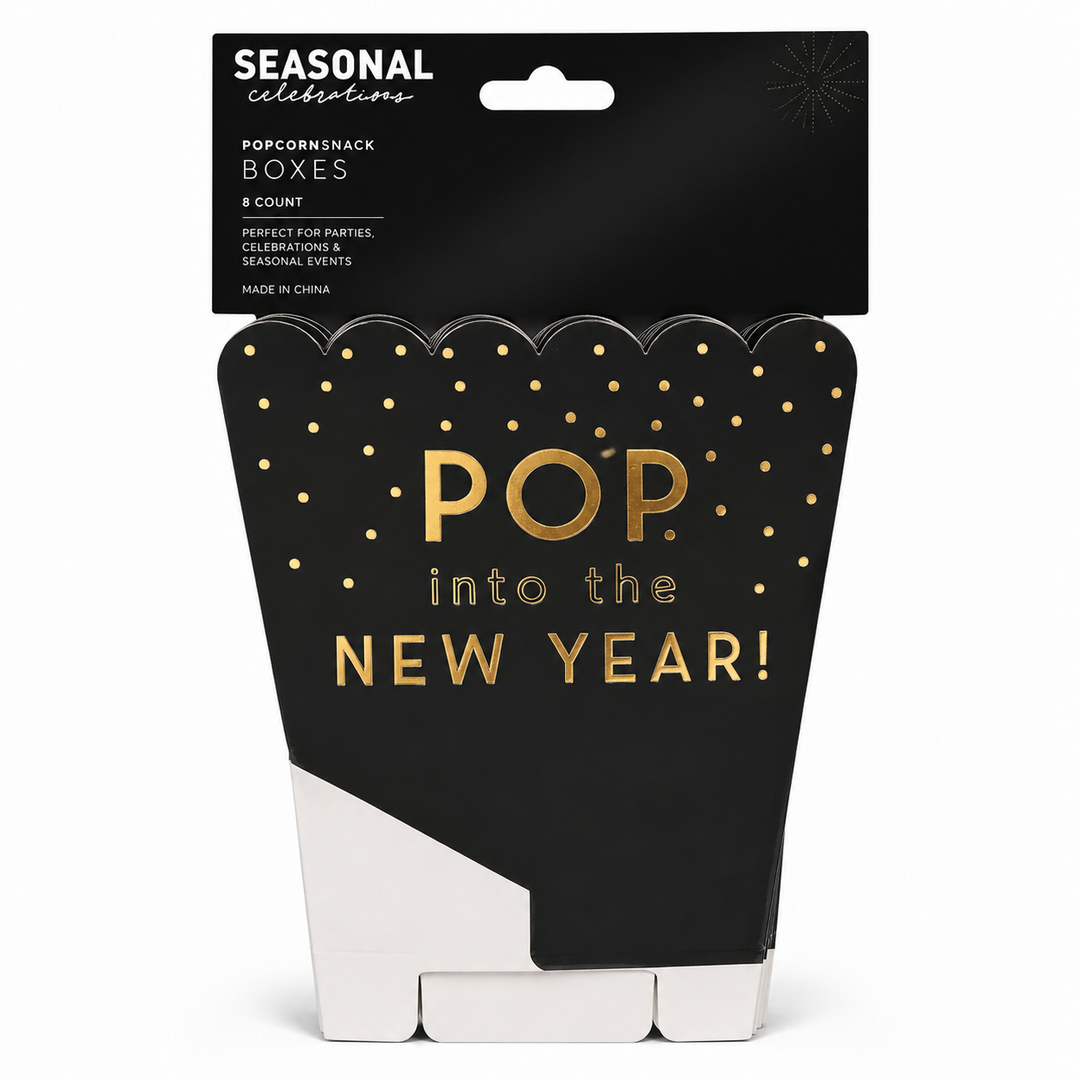 New years Popcorn snack boxes