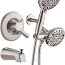 5" Dual Shower Combo Faucet Compatible with 17& 1700 Series Tub Trim Kit, High Pressure Rain Shower Head& Handheld Set, (Valve& Catridge Not Inclued), Brushed Nickel