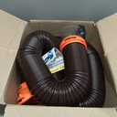 Camco RhinoFLEX 15-Ft RV Sewer Hose Kit - Features Clear Elbow Fitting w/Removable 4-in-1 Adapter - Connects to 3 Slip or 3/3.5/4 NPT Threaded Sewer Connection (39770)