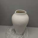 White Ceramic Vase - Large 13.6 Inch Tall Floor Vase for Centerpieces, Farmhouse Flower Vases, Rustic Minimalist Home Decor for Living Room, Enterway, Wedding (Sandstone White)