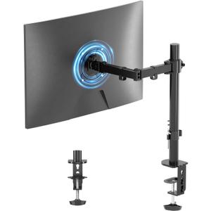 Suptek Single LED LCD Monitor Desk Mount Heavy Duty Fully Adjustable Monitor Stand for 1 / One Screen up to 27 inch (15.75" Tall, Black)
