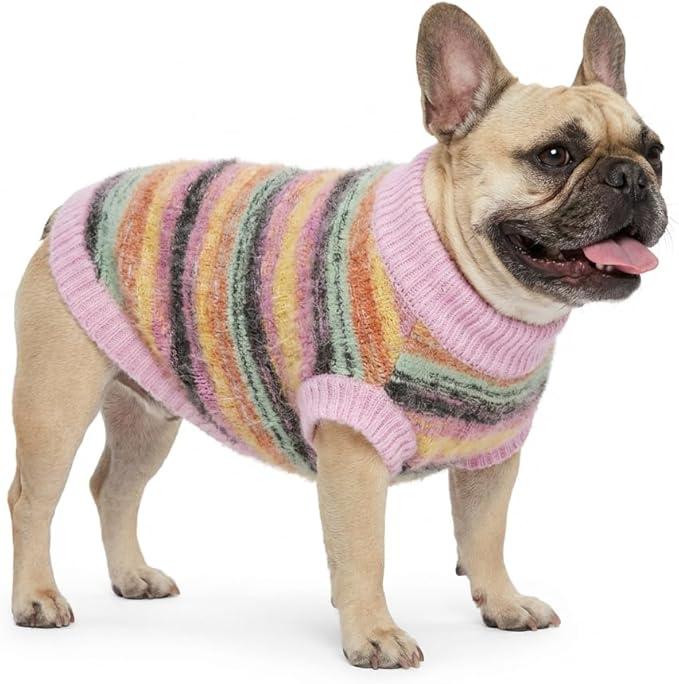 Touchdog Dream Series Small Dog Sweater, Cozy Knit Dog Sweater for Soft Puppy with Warm Fleece, Lightweight Pet Clothes for Fall and Winte (Pink, X-Large)