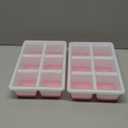 Large Ice Cube Trays 2 Pack, Easy Release 2.4" Big Ice Cubes, Stackable Ice Trays for Freezer, Silicone Cocktail, Whiskey Ice Cubes Mold with Lid, Dishwasher Safe - BPA Free (Pink)